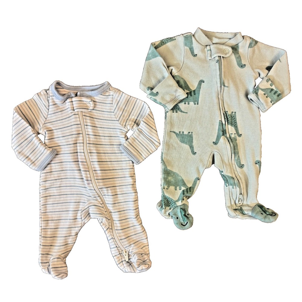 Carters Baby Boy Preemie Lot Sleepers Rompers Zipper Outfits Clothes Stripe Dino